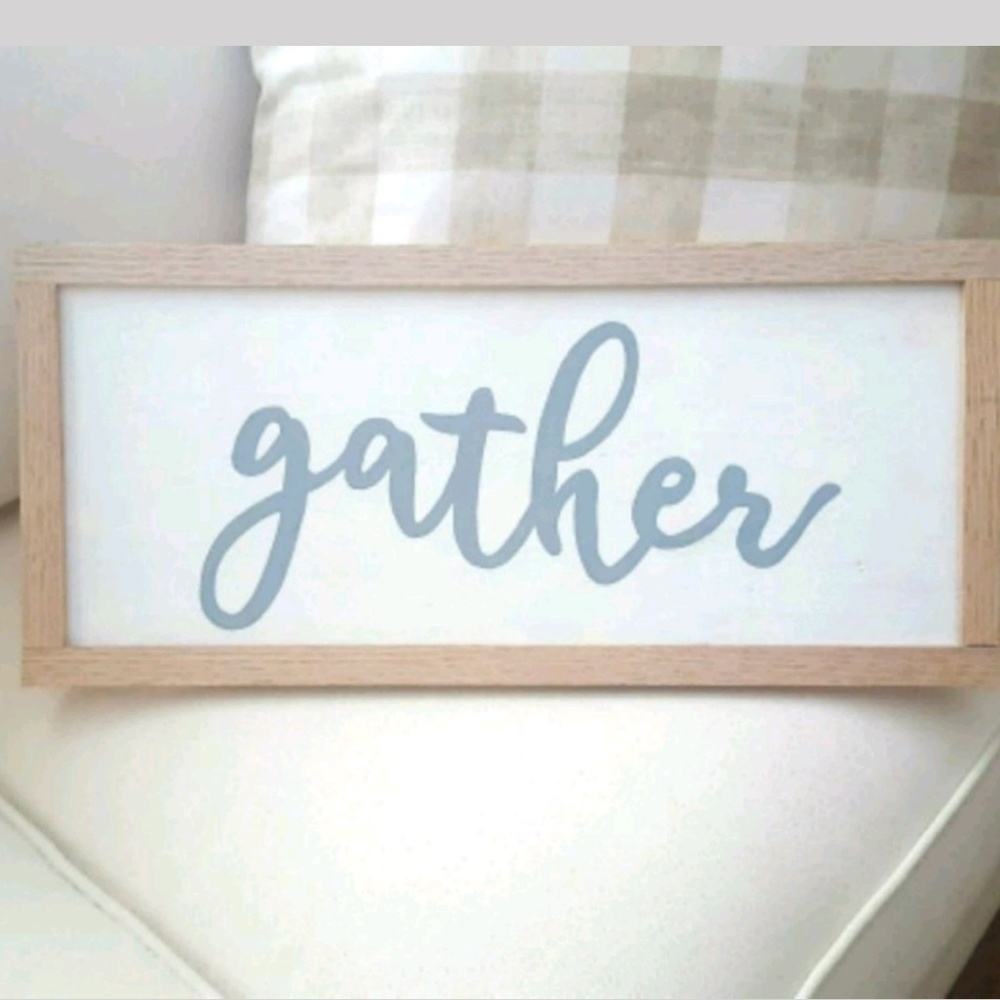Wooden Farmhouse Gather Sign